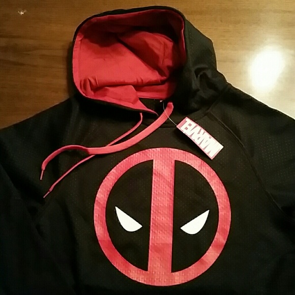 NEW! Marvel Deadpool Black Hoodie - SUPER SOFT - Picture 2 of 3
